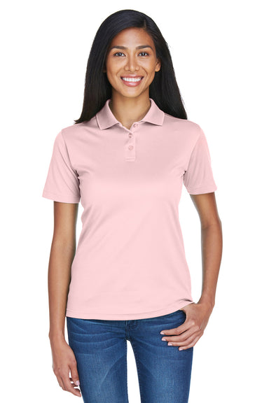 UltraClub 8404 Womens Cool & Dry Moisture Wicking Short Sleeve Polo Shirt Pink Model Front