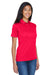 UltraClub 8404 Womens Cool & Dry Moisture Wicking Short Sleeve Polo Shirt Red Model 3q