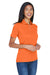 UltraClub 8404 Womens Cool & Dry Moisture Wicking Short Sleeve Polo Shirt Orange Model 3q