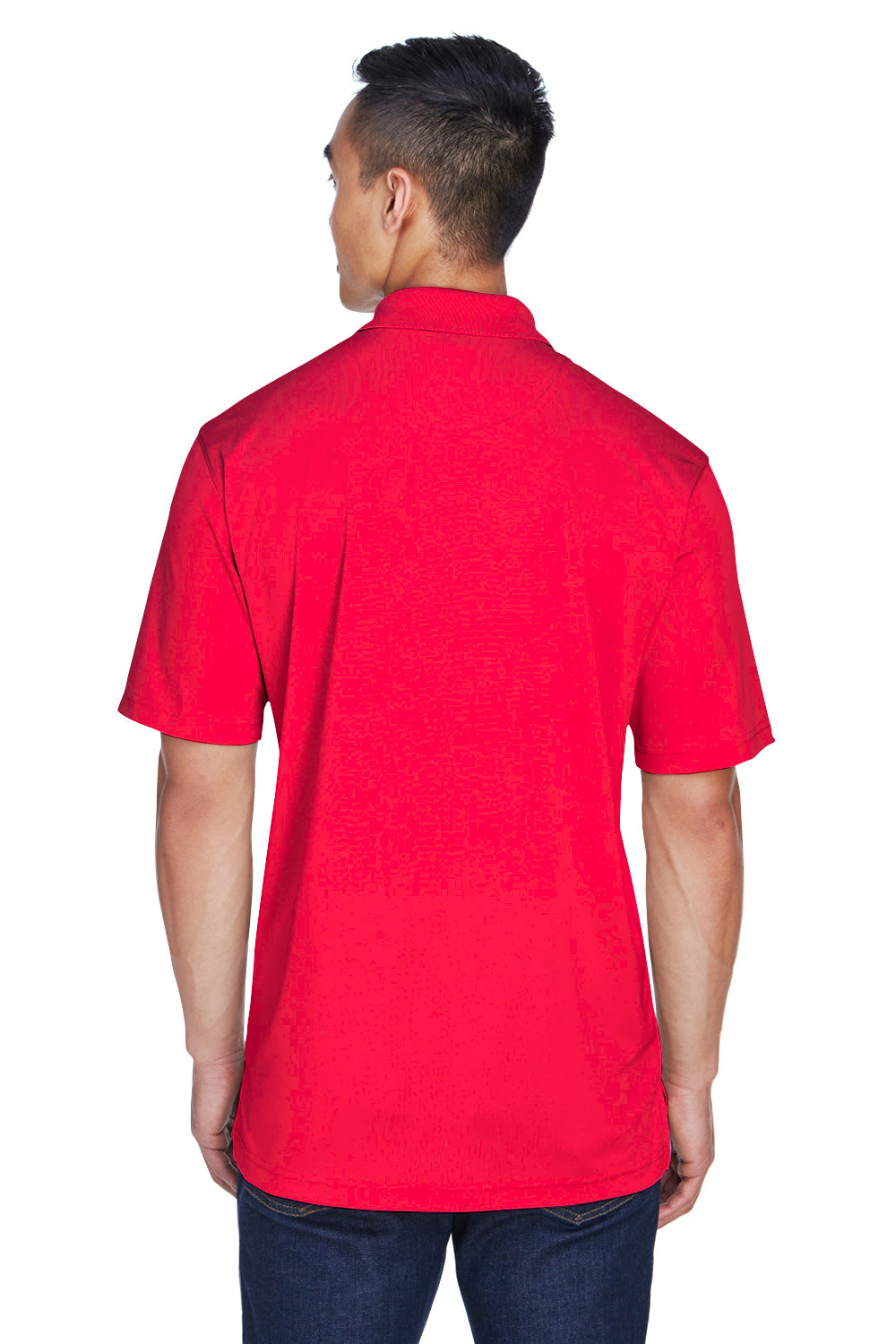 UltraClub 8405/8405T Mens Cool & Dry Moisture Wicking Short Sleeve Polo Shirt Red Model Back