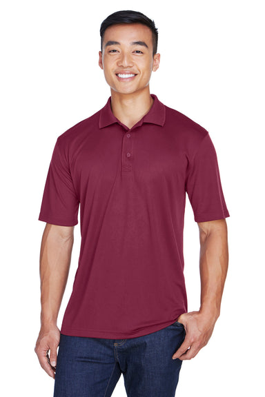 UltraClub 8405/8405T Mens Cool & Dry Moisture Wicking Short Sleeve Polo Shirt Maroon Model Front