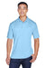 UltraClub 8405/8405T Mens Cool & Dry Moisture Wicking Short Sleeve Polo Shirt Columbia Blue Model Front