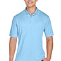 UltraClub Mens Cool & Dry Moisture Wicking Short Sleeve Polo Shirt - Columbia Blue