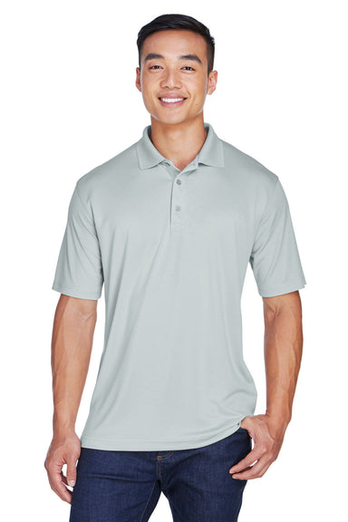 UltraClub 8405/8405T Mens Cool & Dry Moisture Wicking Short Sleeve Polo Shirt Grey Model Front