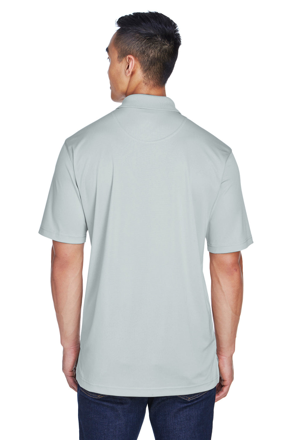 UltraClub 8405/8405T Mens Cool & Dry Moisture Wicking Short Sleeve Polo Shirt Grey Model Back