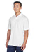 UltraClub 8405/8405T Mens Cool & Dry Moisture Wicking Short Sleeve Polo Shirt White Model 3q