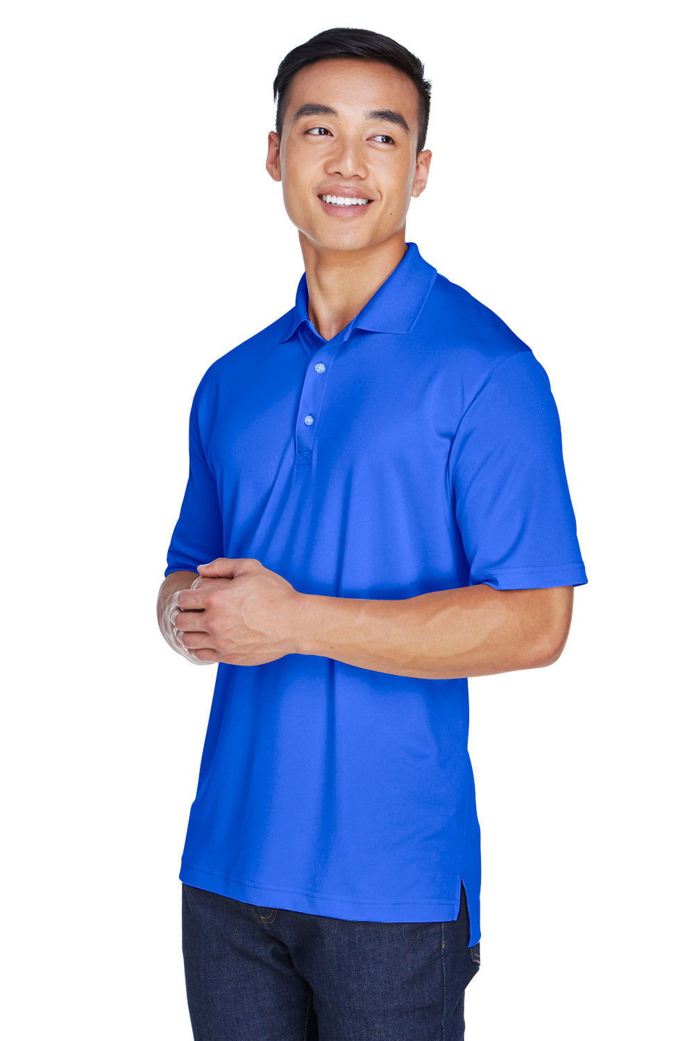 UltraClub 8405/8405T Mens Cool & Dry Moisture Wicking Short Sleeve Polo Shirt Royal Blue Model 3q