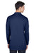 UltraClub 8405LS Mens Cool & Dry Moisture Wicking Long Sleeve Polo Shirt Navy Blue Model Back