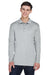 UltraClub 8405LS Mens Cool & Dry Moisture Wicking Long Sleeve Polo Shirt Grey Model Front