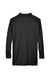 UltraClub 8405LS Mens Cool & Dry Moisture Wicking Long Sleeve Polo Shirt Black Flat Back