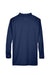 UltraClub 8405LS Mens Cool & Dry Moisture Wicking Long Sleeve Polo Shirt Navy Blue Flat Back