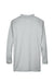 UltraClub 8405LS Mens Cool & Dry Moisture Wicking Long Sleeve Polo Shirt Grey Flat Back