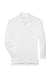 UltraClub 8405LS Mens Cool & Dry Moisture Wicking Long Sleeve Polo Shirt White Flat Front