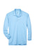 UltraClub 8405LS Mens Cool & Dry Moisture Wicking Long Sleeve Polo Shirt Columbia Blue Flat Front