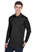 UltraClub 8405LS Mens Cool & Dry Moisture Wicking Long Sleeve Polo Shirt Black Model 3q