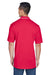 UltraClub 8406 Mens Cool & Dry Moisture Wicking Short Sleeve Polo Shirt Red/White Model Back