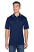 UltraClub 8406 Mens Cool & Dry Moisture Wicking Short Sleeve Polo Shirt Navy Blue/White Model Front