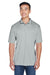 UltraClub 8406 Mens Cool & Dry Moisture Wicking Short Sleeve Polo Shirt Grey/Black Model Front