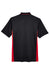 UltraClub 8406 Mens Cool & Dry Moisture Wicking Short Sleeve Polo Shirt Black/Red Flat Back