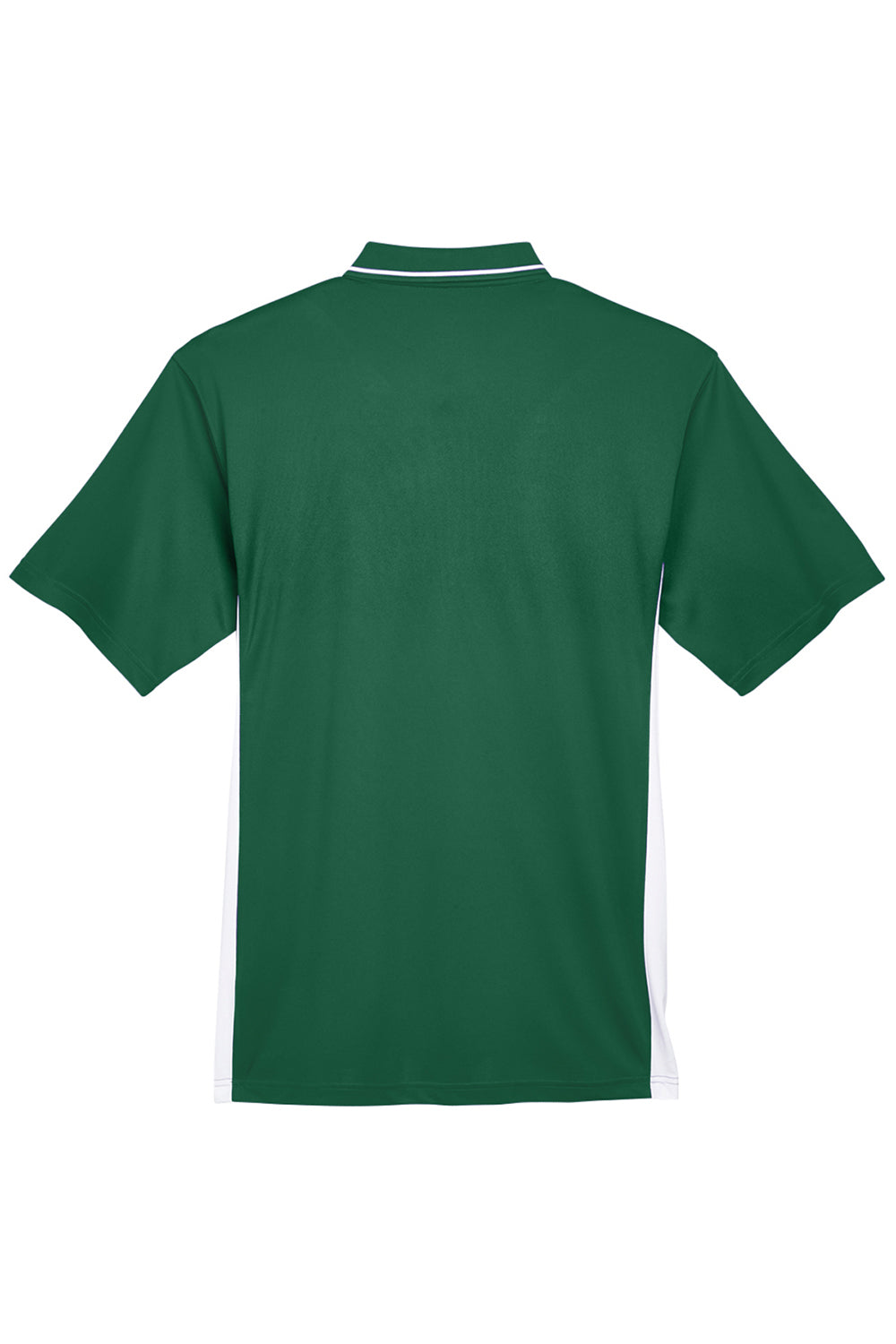 UltraClub 8406 Mens Cool & Dry Moisture Wicking Short Sleeve Polo Shirt Forest Green/White Flat Back