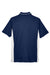 UltraClub 8406 Mens Cool & Dry Moisture Wicking Short Sleeve Polo Shirt Navy Blue/White Flat Back