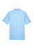 UltraClub 8406 Mens Cool & Dry Moisture Wicking Short Sleeve Polo Shirt Columbia Blue/White Flat Back