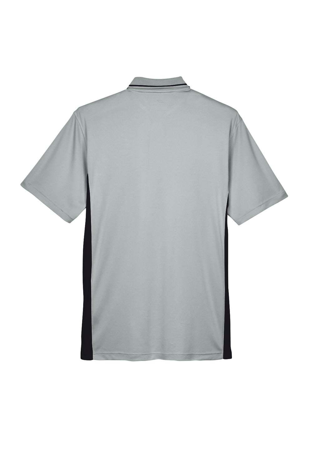 UltraClub 8406 Mens Cool & Dry Moisture Wicking Short Sleeve Polo Shirt Grey/Black Flat Back