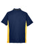 UltraClub 8406 Mens Cool & Dry Moisture Wicking Short Sleeve Polo Shirt Navy Blue/Gold Flat Back