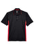 UltraClub 8406 Mens Cool & Dry Moisture Wicking Short Sleeve Polo Shirt Black/Red Flat Front