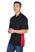 UltraClub 8406 Mens Cool & Dry Moisture Wicking Short Sleeve Polo Shirt Black/Red Model 3q