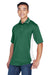 UltraClub 8406 Mens Cool & Dry Moisture Wicking Short Sleeve Polo Shirt Forest Green/White Model 3q