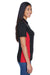 UltraClub 8406L Womens Cool & Dry Moisture Wicking Short Sleeve Polo Shirt Black/Red Model Side