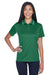 UltraClub 8406L Womens Cool & Dry Moisture Wicking Short Sleeve Polo Shirt Forest Green/White Model Front