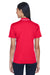 UltraClub 8406L Womens Cool & Dry Moisture Wicking Short Sleeve Polo Shirt Red/White Model Back