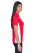 UltraClub 8406L Womens Cool & Dry Moisture Wicking Short Sleeve Polo Shirt Red/White Model Side