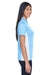 UltraClub 8406L Womens Cool & Dry Moisture Wicking Short Sleeve Polo Shirt Columbia Blue/White Model Side