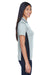 UltraClub 8406L Womens Cool & Dry Moisture Wicking Short Sleeve Polo Shirt Grey/Black Model Side