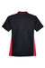 UltraClub 8406L Womens Cool & Dry Moisture Wicking Short Sleeve Polo Shirt Black/Red Flat Back