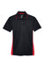 UltraClub 8406L Womens Cool & Dry Moisture Wicking Short Sleeve Polo Shirt Black/Red Flat Front