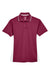 UltraClub 8406L Womens Cool & Dry Moisture Wicking Short Sleeve Polo Shirt Maroon/White Flat Front