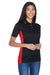 UltraClub 8406L Womens Cool & Dry Moisture Wicking Short Sleeve Polo Shirt Black/Red Model 3q