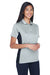 UltraClub 8406L Womens Cool & Dry Moisture Wicking Short Sleeve Polo Shirt Grey/Black Model 3q