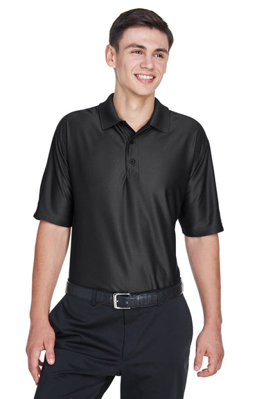 UltraClub 8415/8415T Mens Cool & Dry Elite Performance Moisture Wicking Short Sleeve Polo Shirt Black Model Front