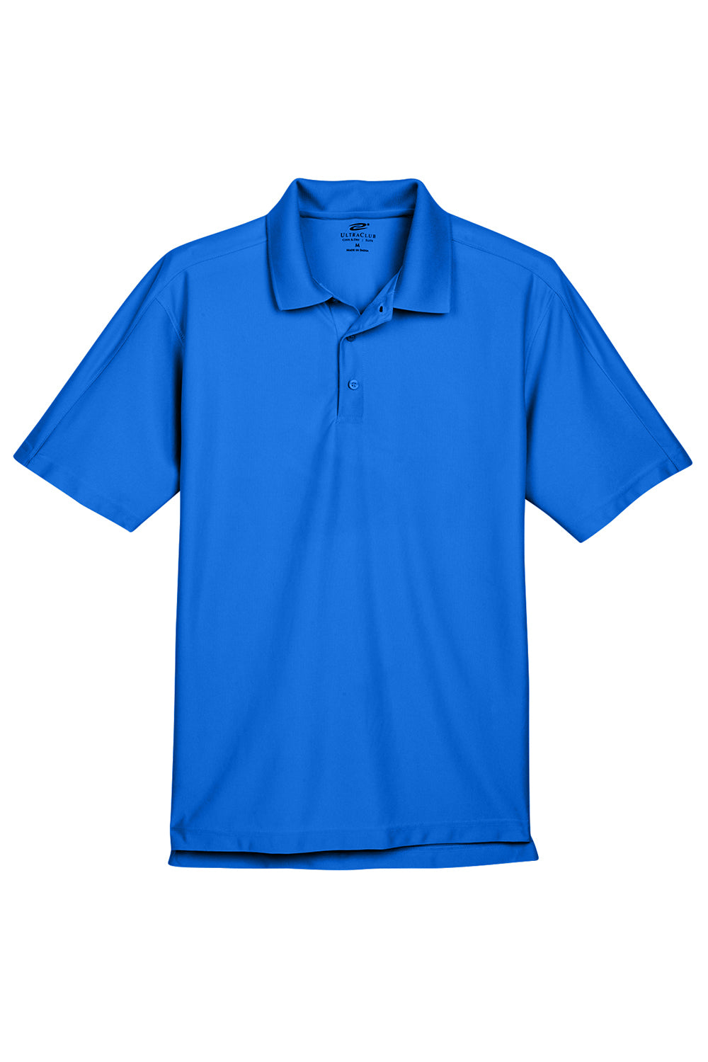 UltraClub 8415/8415T Mens Cool & Dry Elite Performance Moisture Wicking Short Sleeve Polo Shirt Royal Blue Flat Front