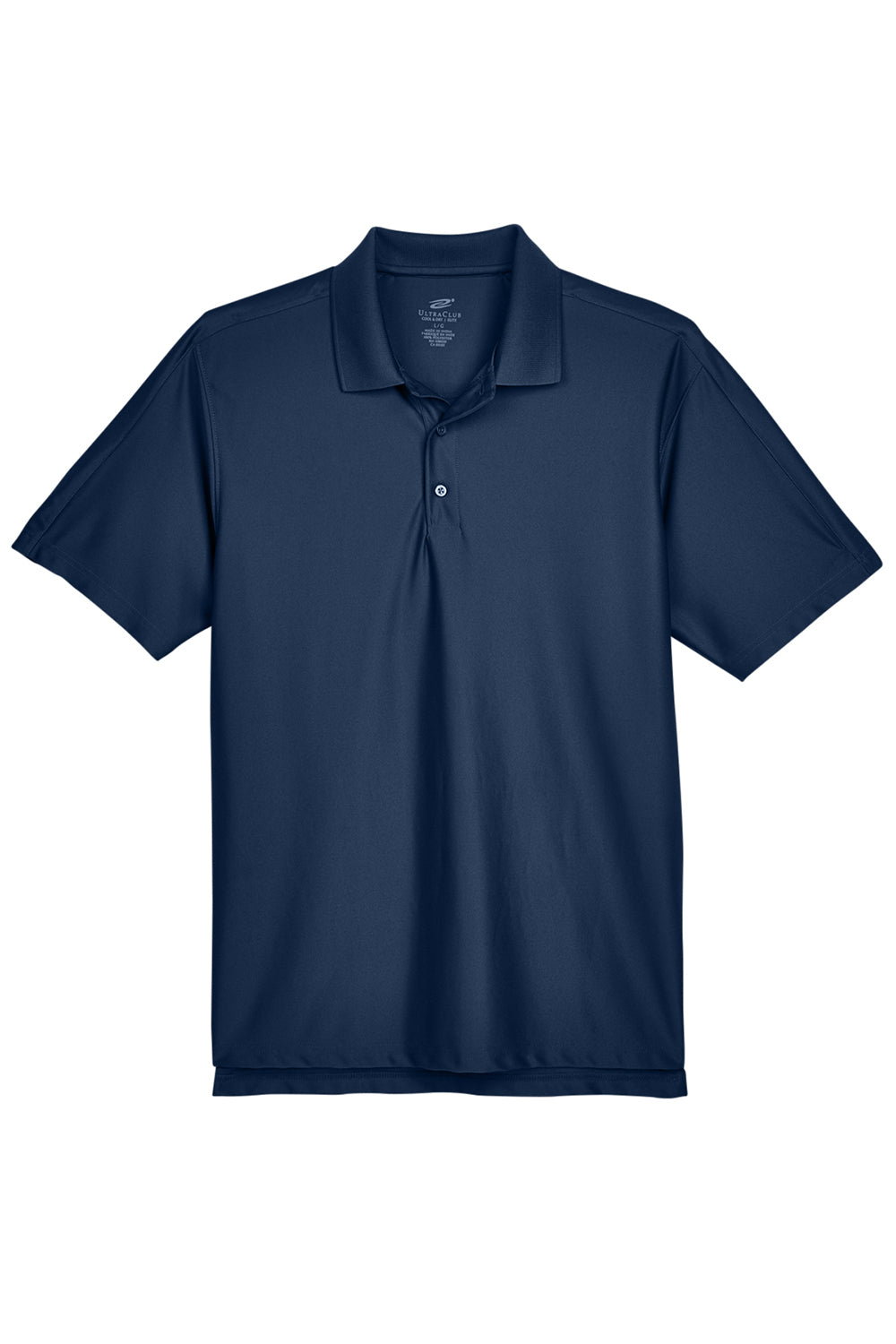 UltraClub 8415/8415T Mens Cool & Dry Elite Performance Moisture Wicking Short Sleeve Polo Shirt Navy Blue Flat Front