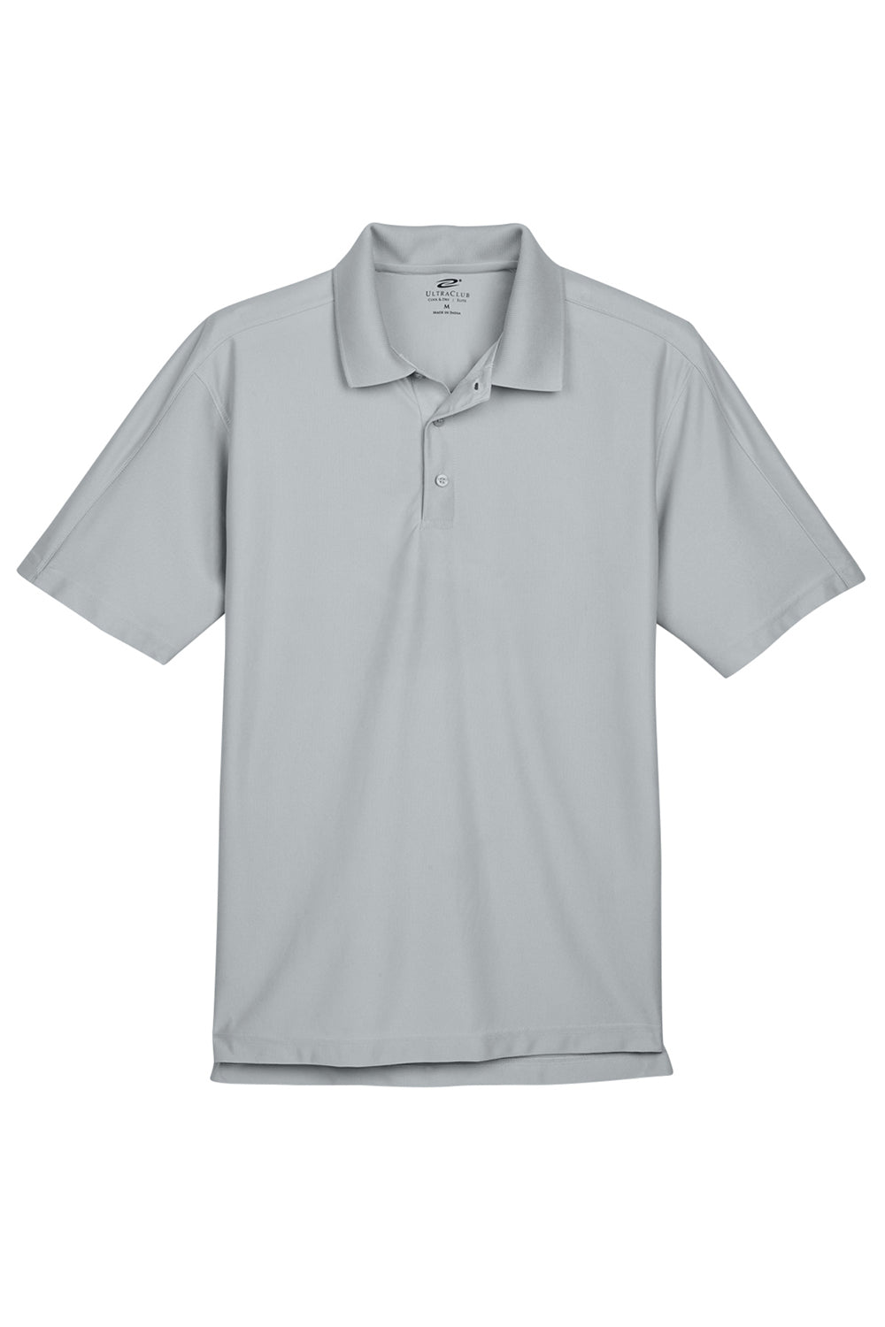 UltraClub 8415/8415T Mens Cool & Dry Elite Performance Moisture Wicking Short Sleeve Polo Shirt Grey Flat Front