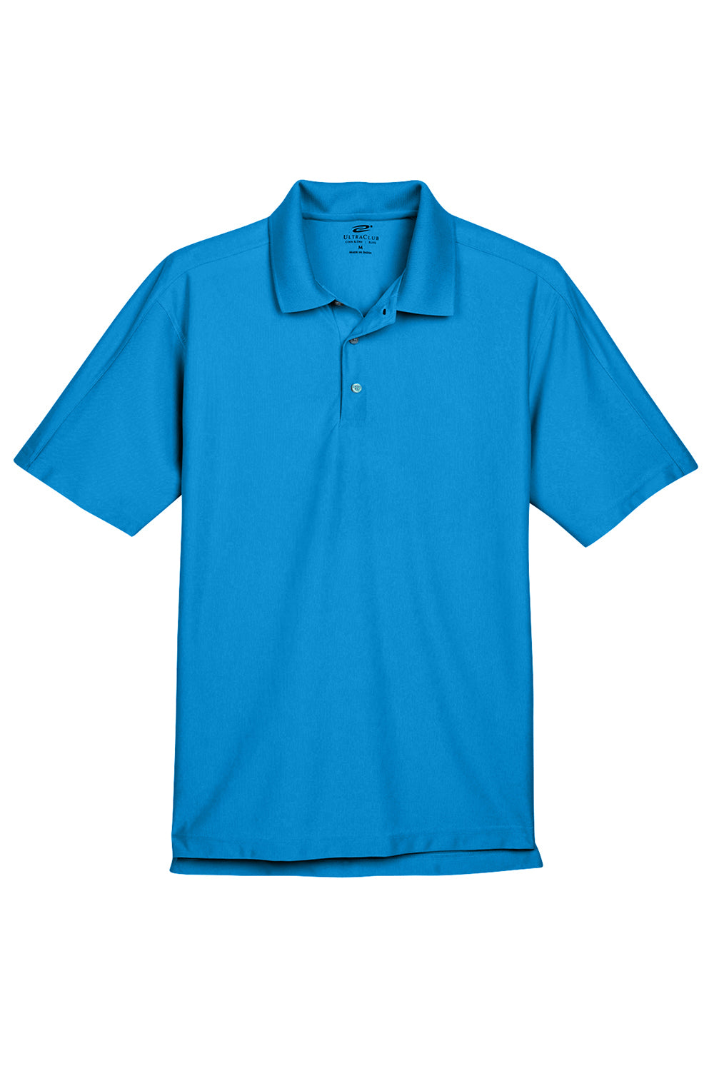 UltraClub 8415/8415T Mens Cool & Dry Elite Performance Moisture Wicking Short Sleeve Polo Shirt Pacific Blue Flat Front