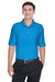 UltraClub 8415/8415T Mens Cool & Dry Elite Performance Moisture Wicking Short Sleeve Polo Shirt Pacific Blue Model Front