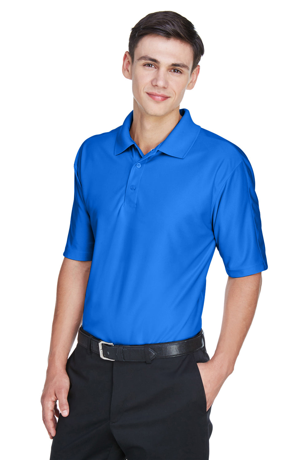 UltraClub 8415/8415T Mens Cool & Dry Elite Performance Moisture Wicking Short Sleeve Polo Shirt Royal Blue Model 3q