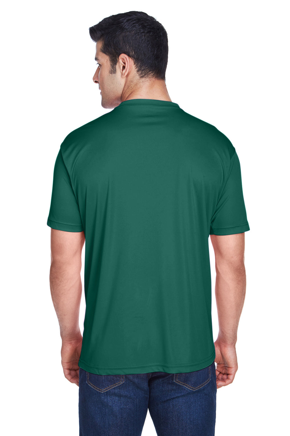 UltraClub 8420 Mens Cool & Dry Performance Moisture Wicking Short Sleeve Crewneck T-Shirt Forest Green Model Back